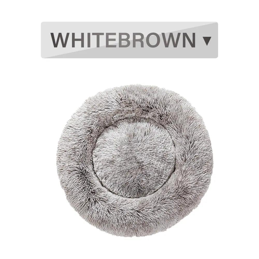 Fluffy Donut Dog Bed - Ultimate Comfort for Dogs! - J.S.MDog Bed, Dog ProductCJGY1616904-L-White Brown without zipper