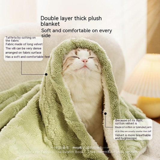 Pet Blanket Ins Style Solid Colour Cat Supplies Pet Products