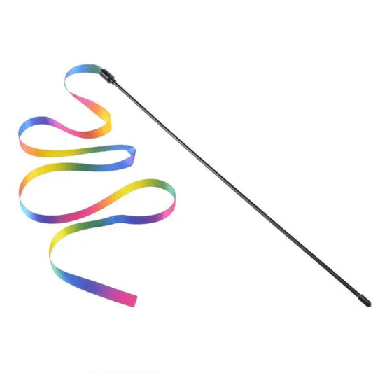 Rainbow ribbon cat stick 