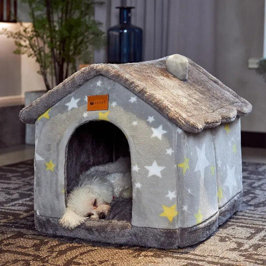 Cheap Comfort and Coziness: Introducing the Foldable Dog House Pet Cat Bed – Your Pet's Winter Sanctuary! J.S.M