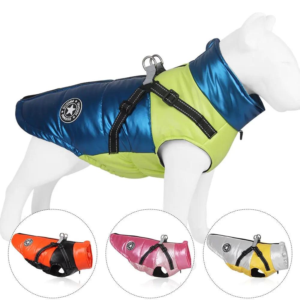 Windproof And Warm Reflective Webbing Big Dog Cotton Coat Pet Clothing