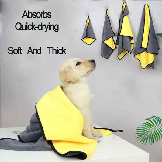 Pet absorbent yellow towel