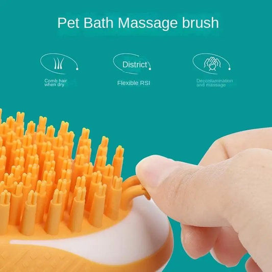 Dog Cat Bath Brush 2-in-1 Pet SPA Massage Comb Soft Silicone Pets Shower Hair Grooming Cmob Dog Cleaning Tool Pet Products J.S.M